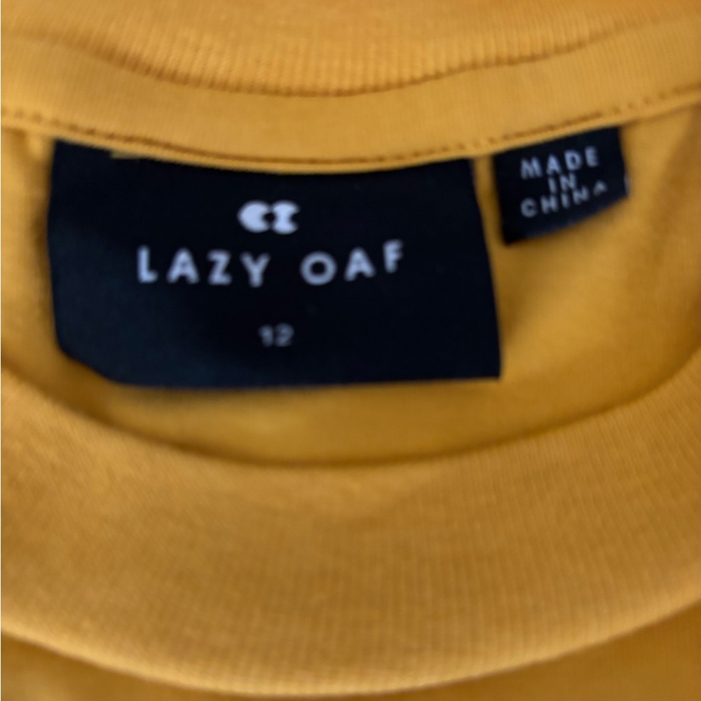 Lazy Oaf Women's Yellow and Purple Graphic Tee - Picture 3 of 4